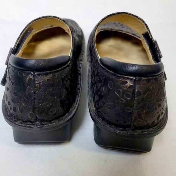 Alegria Paloma 845 TREASURE Bronze Black Textured Floral Slip On Mary Jane Clogs - Picture 8 of 16